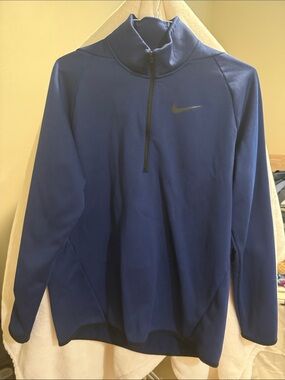 Nike Men's Blue Fleece Lined Quarter-Zip